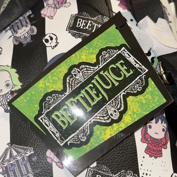 Beetlejuice Striped Mini Backpack NWT - Picture 6 of 6
